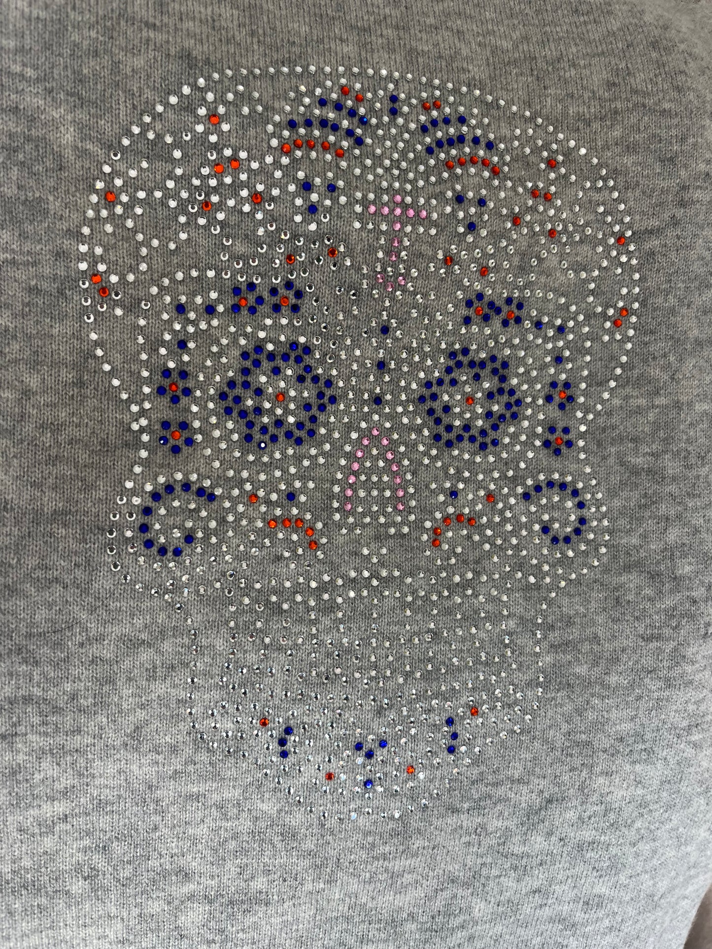 ONLY ONE LEFT - Grey boxy crew neck with "Day of the Dead" diamante back