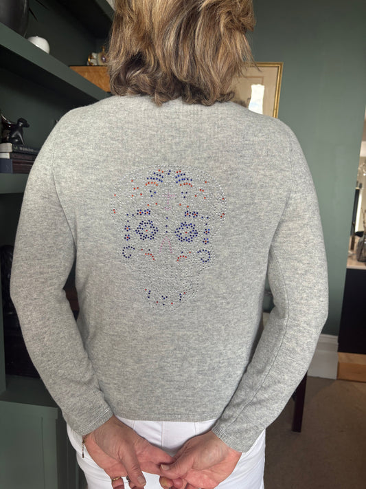 Cashmere embellished sweater “Day of the Dead”